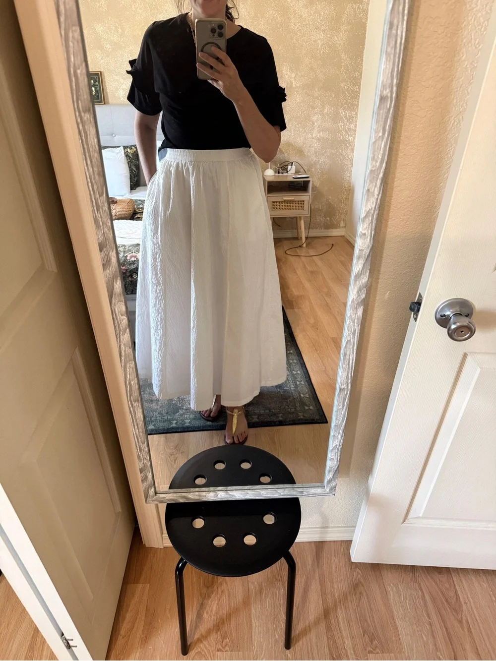 a new day White Textured Maxi Skirt with Elastic Waist